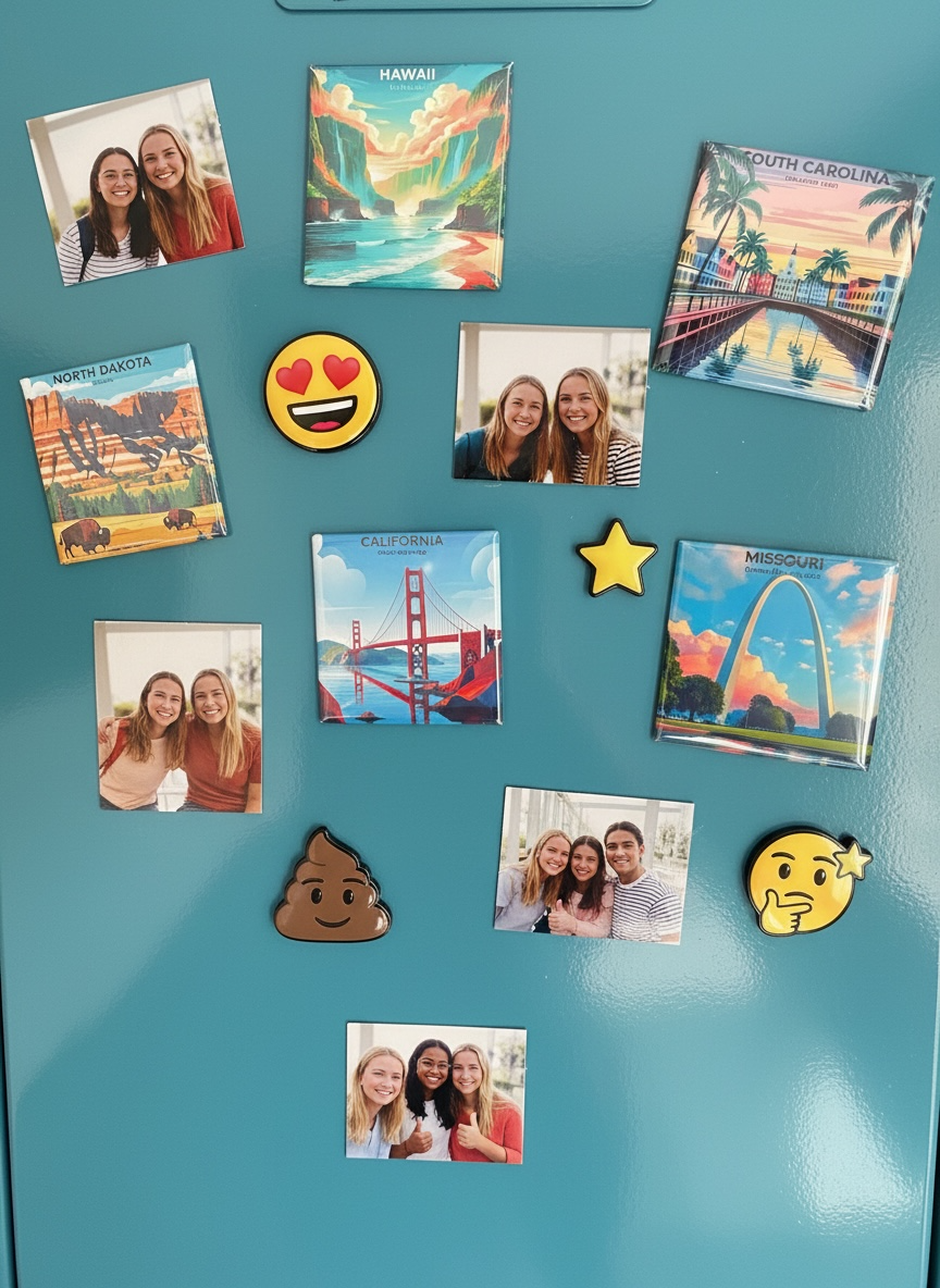 State Fridge Magnets - 2×2 Square - USA State Souvenir Gift - Set of 50 Thumbnail