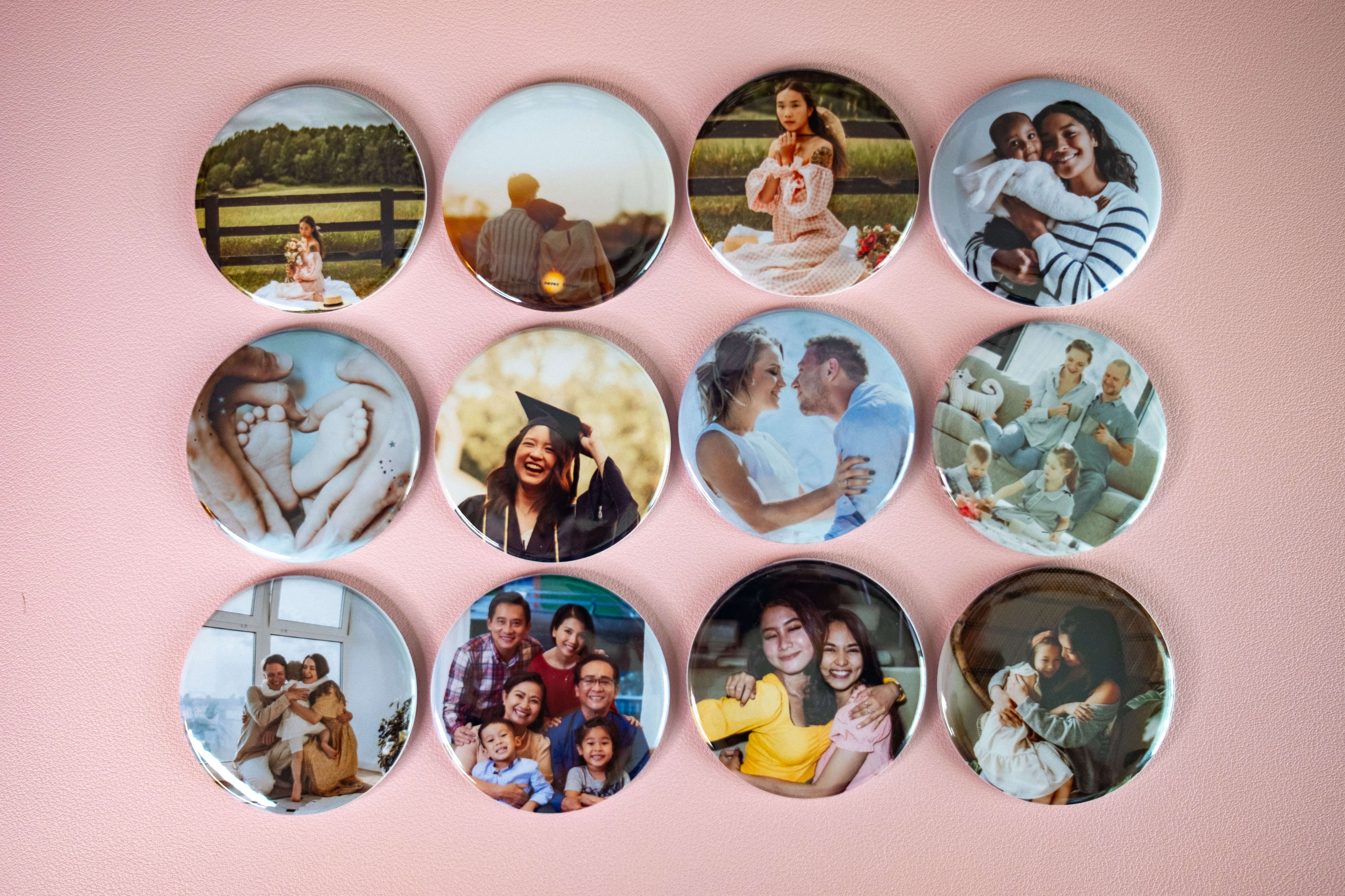 Custom 2.25” Round Photo Magnets - Set of 12