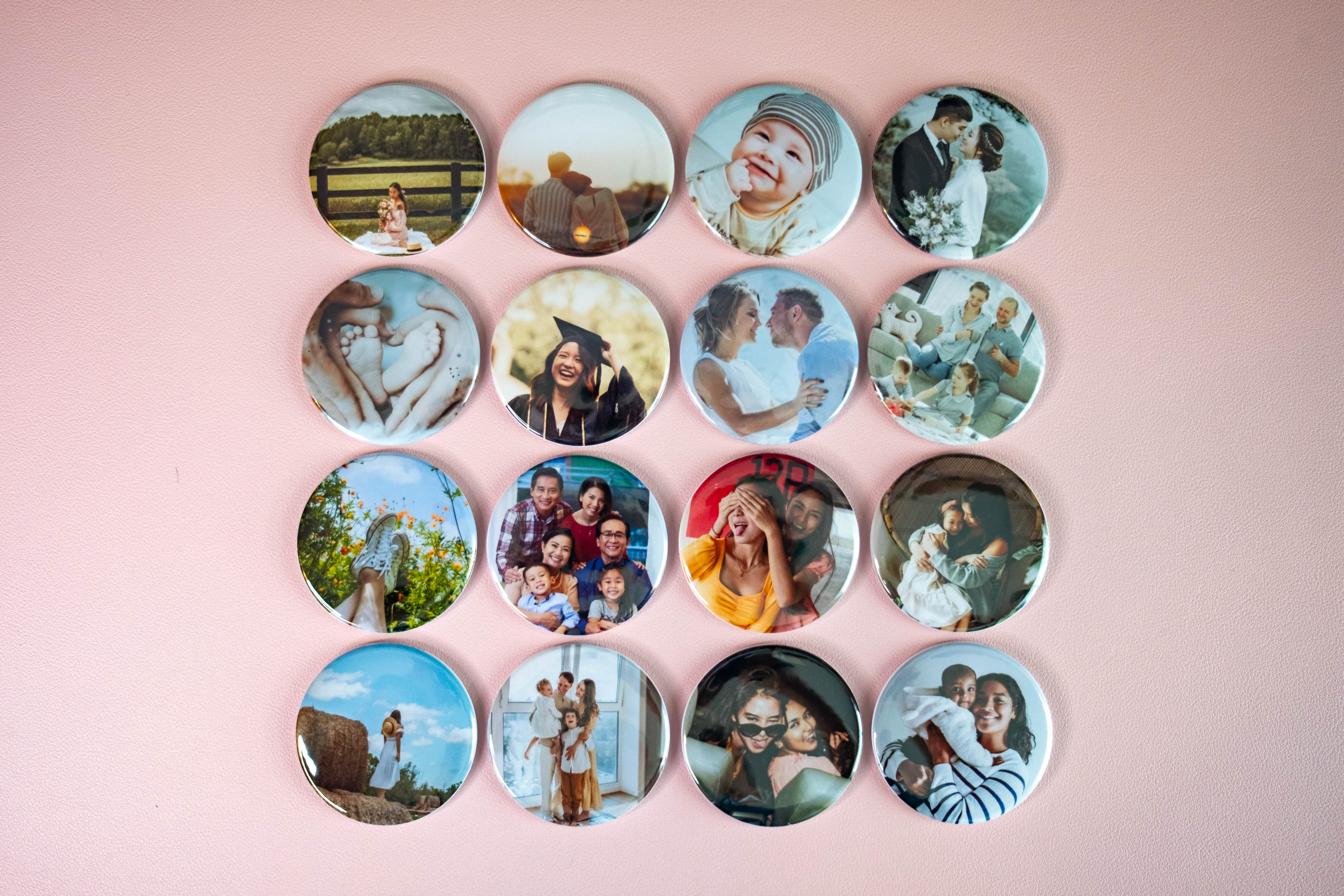 Custom 2.25” Round Photo Magnets - Set of 16