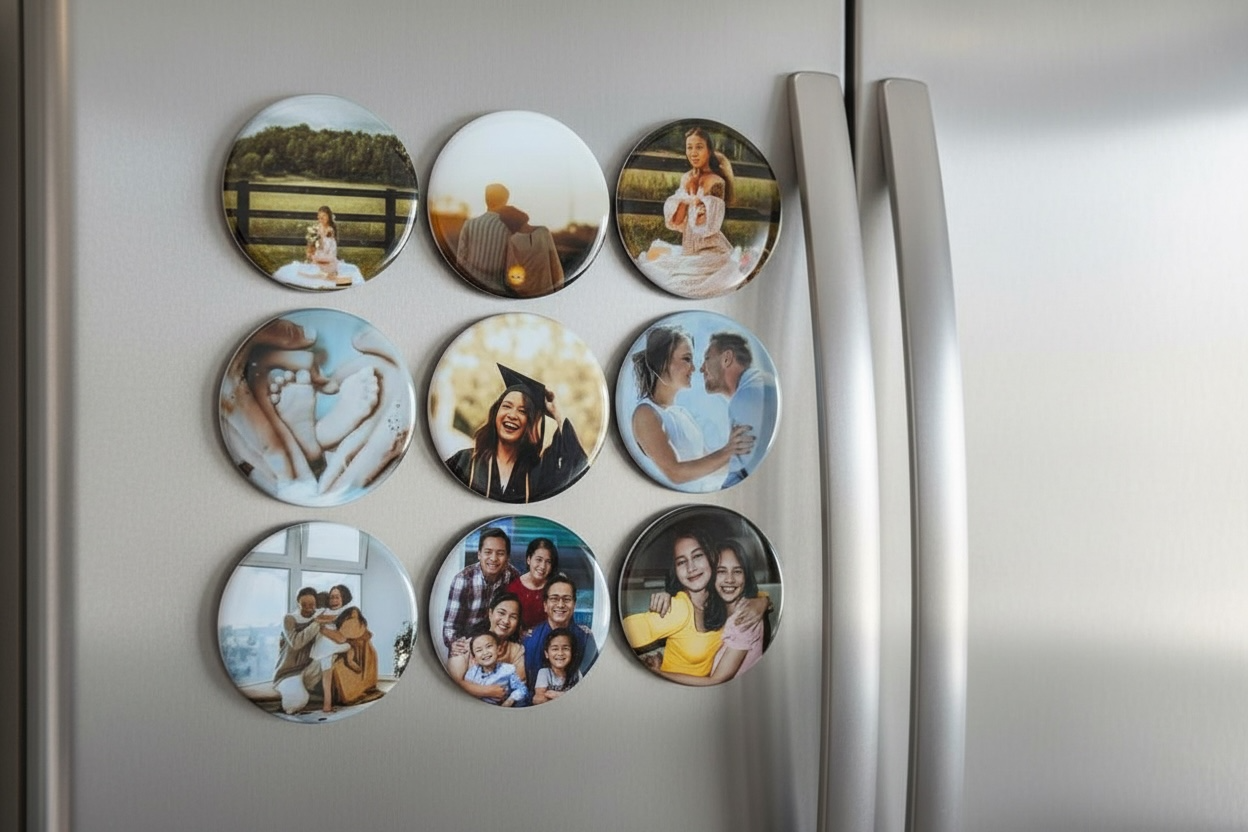 Custom 2.25” Round Photo Magnets - Set of 9 Thumbnail